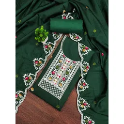 Panzora Women Floral Embroidered Unstitched Dress Material-picture-37