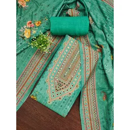 Panzora Women Floral Printed Mirror Work Unstitched Dress Material-picture-38