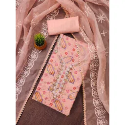 Panzora Women Floral Printed Organza Beads and Stones Unstitched Dress Material-picture-33