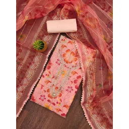 Panzora Women Floral Printed Squinned Unstitched Dress Material-picture-36