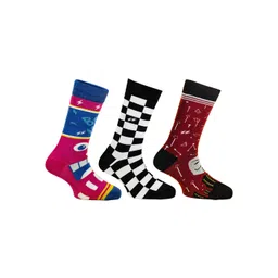 Papa Socks Fat-Cat Unisex Pack Of 3 Printed Calf-Length Socks-picture-35