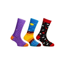 Papa Socks Head-Honcho Pack Of 3 Patterned Calf Length Socks-picture-40