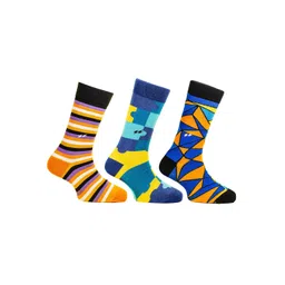 Papa Socks Pack Of 3 Printed Anti Bacterial Calf Length Socks-picture-35