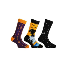 Papa Socks Unisex Pack Of 3 Anti-Bacterial Printed Calf-Length Socks-picture-27