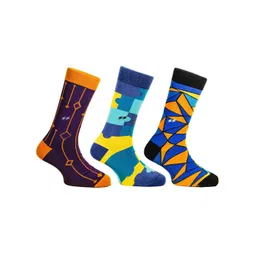 Papa Socks Unisex Pack Of 3 Patterned Calf-Length Socks-picture-39