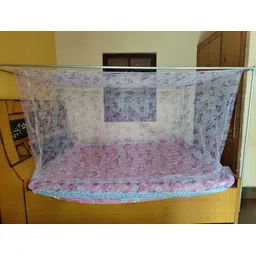 pappu industry Cotton Adults Washable Mosquito net mohan 2.0 /4x6 printed raddish-blue Mosquito Net image 2