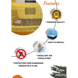 pappu industry Cotton Adults Washable Mosquito net mohan 2.0 /4x6 printed raddish-blue Mosquito Net image 4