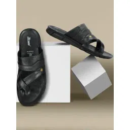 Paragon Men's Black Cross Strap Sandals-picture-24