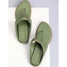 Paragon Women's Green T-Strap Sandals-picture-45