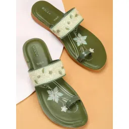 Paragon Women's Green Toe Ring Sandals-picture-41
