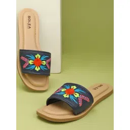 Paragon Women's Navy Blue Slides-picture-37