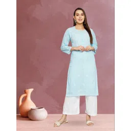 PARAMOUNT CHIKAN Embroidered Chikankari Ethnic Motifs Kurta-picture-39