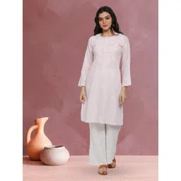 PARAMOUNT CHIKAN Embroidered Chikankari Ethnic Motifs Kurta-picture-31