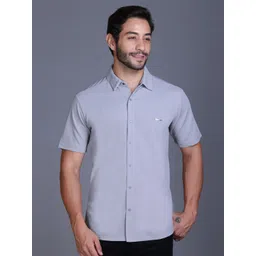 Parcel Yard Men Classic Fit Textured Spread Collar Cotton Casual Shirt-picture-18