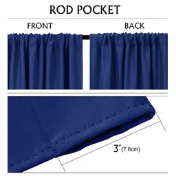 parda online Blue Polyster Solid 5ft Blackout Rod Pocket Window/Door (2 Pc) image 3