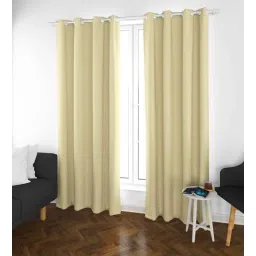 parda online Beige Polyster Solid 7ft Blackout Eyelet Window/Door (1 Pc)-picture-34