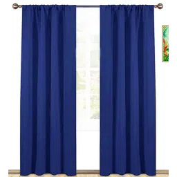 parda online Blue Polyster Solid 5ft Blackout Rod Pocket Window/Door (1 Pc)-picture-16