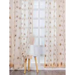 Parda Online Brown Ethnic Motifs Sheer Window Curtain-picture-16