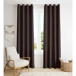 parda online Brown Polyster Solid 7ft Blackout Eyelet Window/Door (1 Pc)-picture-13