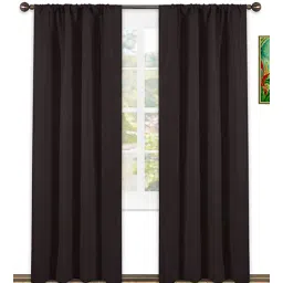 parda online Brown Polyster Solid 7ft Blackout Rod Pocket Window/Door (1 Pc)-picture-36