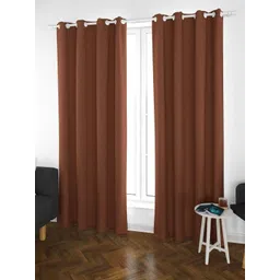 Parda Online Brown Set of 4 Black Out Long Door Curtain-picture-32