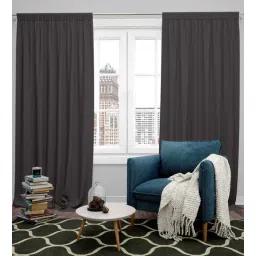 parda online Dark Brown Polyster Solid 5ft Blackout Rod Pocket Window/Door (2 Pc)-picture-35