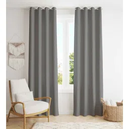 parda online Dark Grey Polyster Solid 5ft Blackout Eyelet Window/Door (2 Pc)-picture-37