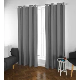 parda online Grey Polyster Solid 5ft Blackout Eyelet Window/Door (1 Pc)-picture-26