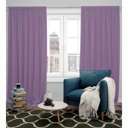 parda online Light Purple Polyster Solid 7ft Blackout Rod Pocket Window/Door (2 Pc)-picture-25