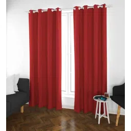 parda online Maroon Polyster Solid 7ft Blackout Eyelet Window/Door (1 Pc)-picture-21