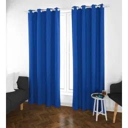 parda online Navy Blue Polyster Solid 5ft Blackout Eyelet Window/Door (1 Pc)-picture-17