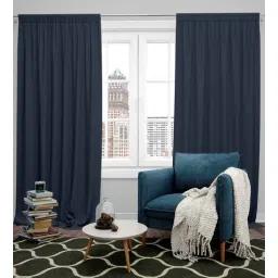 parda online Navy Blue Polyster Solid 5ft Blackout Rod Pocket Window/Door (2 Pc)-picture-15