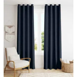 parda online Navy Blue Polyster Solid 7ft Blackout Eyelet Window/Door (1 Pc)-picture-28