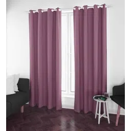 parda online Purple Polyster Solid 7ft Blackout Eyelet Window/Door (2 Pc)-picture-15