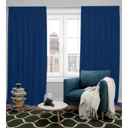 parda online Royal Blue Polyster Solid 5ft Blackout Rod Pocket Window/Door (1 Pc)-picture-12