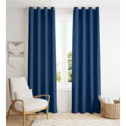 parda online Royal Blue Polyster Solid 7ft Blackout Eyelet Window/Door (1 Pc)-picture-30