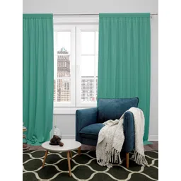 Parda Online Sea Green 2 Pieces Black Out Window Curtains-picture-17
