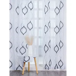 Parda Online White & Black Set of 2 Sheer Window Curtain-picture-19