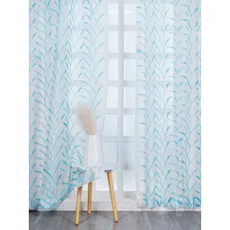 Parda Online White & Blue Set of 2 Embroidered Sheer Door Curtain-picture-38