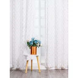 Parda Online White & Gold-Toned 2 Pieces Sheer Long Door Curtain-picture-36