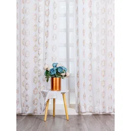 Parda Online White & Gold-Toned 4 Pieces Self Design Sheer Window Curtain-picture-29