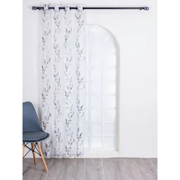 Parda Online White & Grey Ethnic Motifs Sheer Window Curtain-picture-37