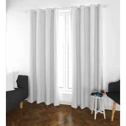parda online White Polyster Solid 9ft Blackout Eyelet Window/Door (2 Pc)-picture-12