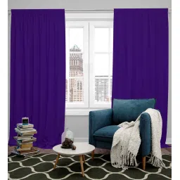parda online Purple Polyster Solid 9ft Blackout Rod Pocket Window/Door (2 Pc) image 1