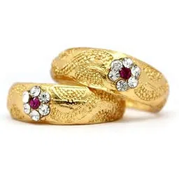 pari gold Gold Plated Bridal Jewellery of Traditional Ethnic Adjustable Toe Rings for Girls and Women (PEP-105)-picture-14
