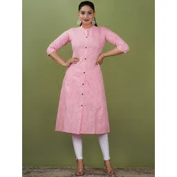 PARIKSHIT Floral Printed Mandarin Collar A-Line Kurta-picture-31