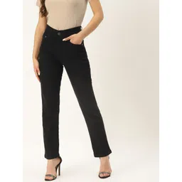 PARIS HAMILTON Women Black Boyfriend Fit High-Rise Stretchable Jeans-picture-41