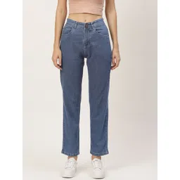 PARIS HAMILTON Women Blue Boyfriend Fit High-Rise Stretchable Jeans-picture-16