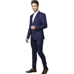 park avenue Men 2PC NOTCH BASIC- SUPER SLIM Self Design Suit image 3