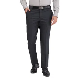 Men Regular Fit Grey Polyester Trousers-image-7